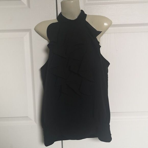 Adiva Ladies Ruffle Pleated Top Black Small 🖤🖤 - Picture 2 of 16
